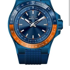 Invicta Aviator Men's Watch in Blue and Orange